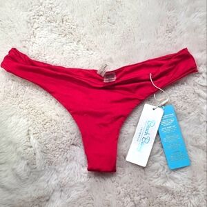 Nwt‎ Beach Bunny Red Cheeky Bikini Bottoms XL
